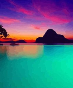 Sunrise Lake Landscape Paint By Numbers