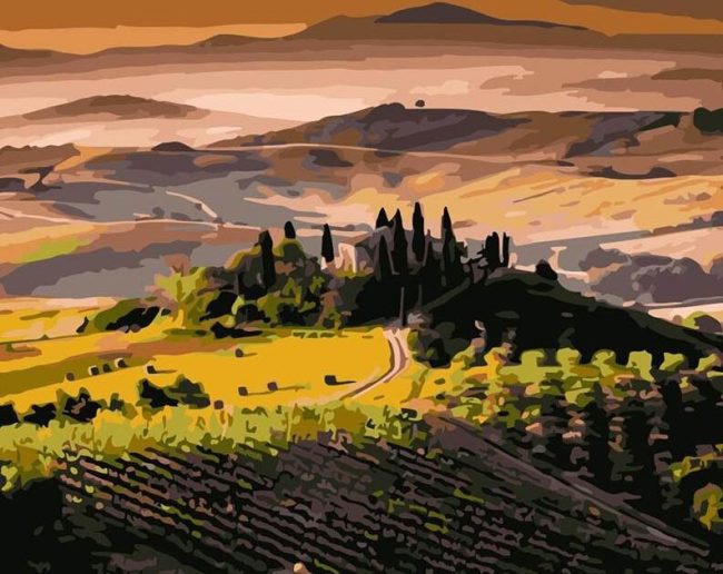 Tuscany Fields View Paint By Numbers