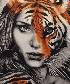 Abstract Lion Woman Paint By Numbers