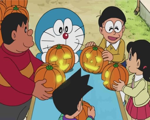 Halloween-Doraemon-paint-by-numbers