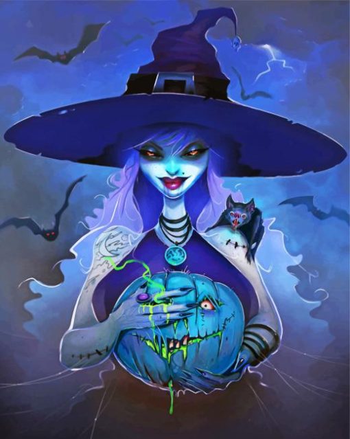 Halloween-Witch-paint-by-numbers