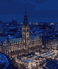 Hamburg Night Architecture Paint By Numbers