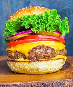 Juicy Burger Paint By Numbers