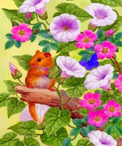 Hamster and Floral Paint By Numbers