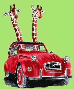 Happy Giraffe Animals Paint By Numbers