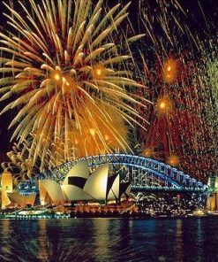 Sydney Cityscape New Year Celebration Paint By Numbers