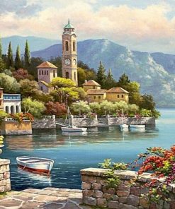 Seaside Harbour Italy Paint By Numbers