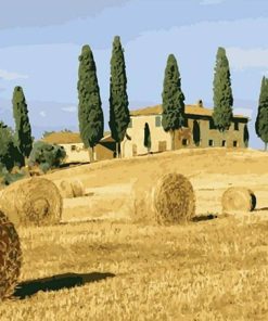 Harvest Farmhouse Landscape Paint By Numbers