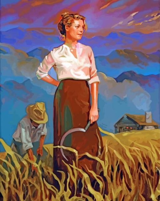 Harvest-Woman-paint-by-number