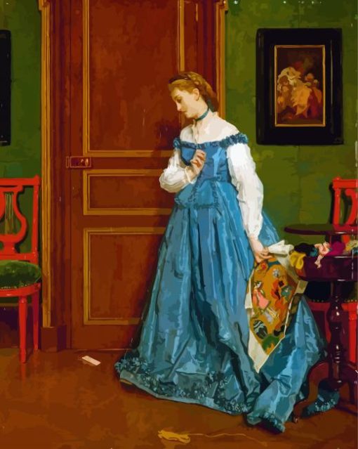 Hesitation-by-Alfred-stevens-paint-by-number