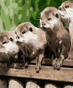 Cute Otters Wildlife Paint By Numbers