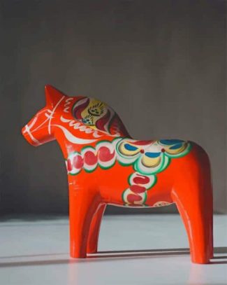 Dala Horse from Sweden Paint By Numbers