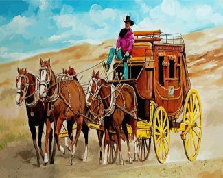 Horse Stagecoach Adventure Paint By Numbers