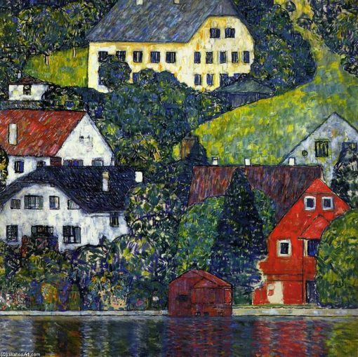 Houses-At-Unterach-On-Attersee-By-Gustav-Klimt-DIY-Abstract-Paint-By20Numbers-PBN-40477