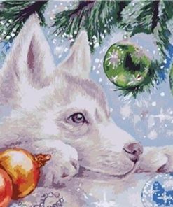 Husky Dog Christmas Animals Paint By Numbers