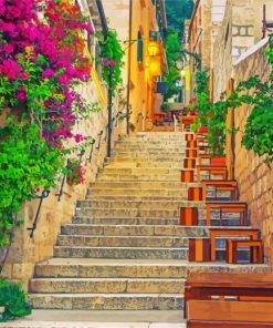 Croatian Hvar Alleys Paint By Numbers