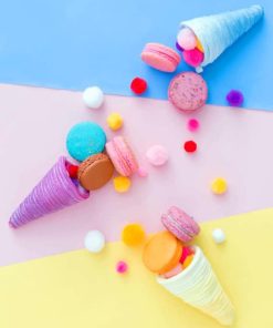 Ice Cream Cones Dessert Paint By Numbers