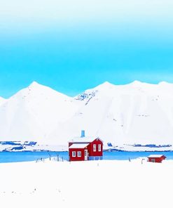 Iceland Snowy Mountains Paint By Numbers