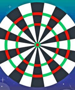 Illustration Dart Board Game Paint By Numbers