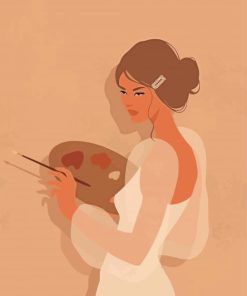 Illustration Girl Women's Art Paint By Numbers