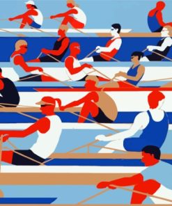 Illustration Rowers Sports Theme Paint By Numbers