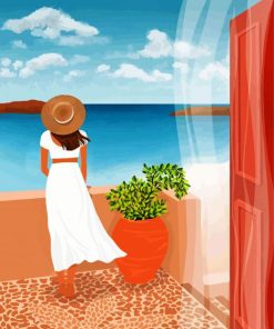 Elegant Woman Hat Illustrations Paint By Numbers