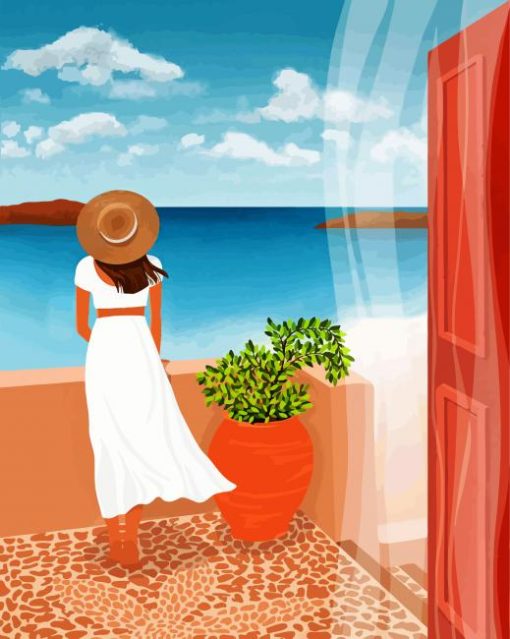 Illustration-Woman-In-Hat-paint-by-numbers
