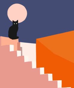 Black Cat Illustration Paint By Numbers