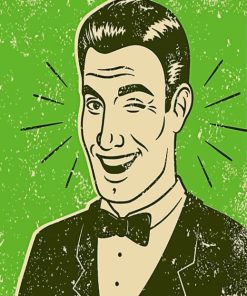 Retro Man Illustration Paint By Numbers