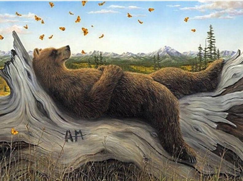 Finalizing Bear Wildlife painting by numbers