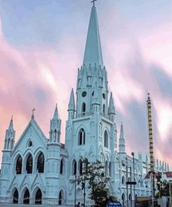 Santhome Cathedral Basilica Chennai Paint By Numbers