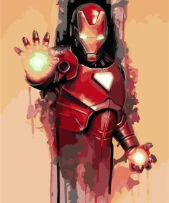 Iron Man Cartoon Superhero Paint By Numbers