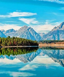 Jackson Lake Scenic Paint By Numbers