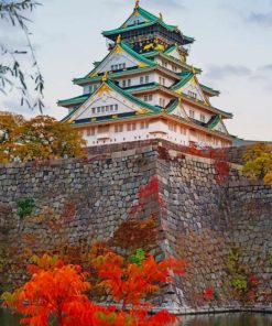 Osaka Castle Architecture Paint By Numbers