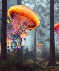 Jellyfish Forest Landscape Paint By Numbers