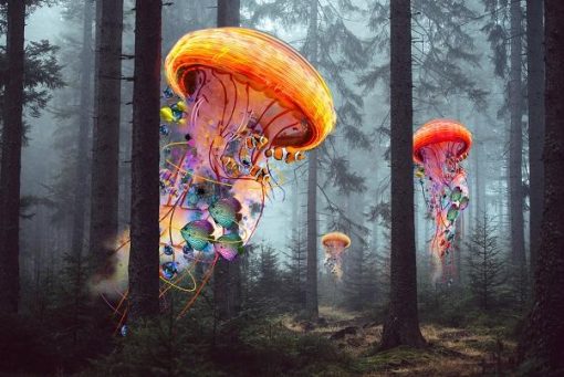 Jellyfish_in_Forest_-_Landscape_Paint_By_Numbers