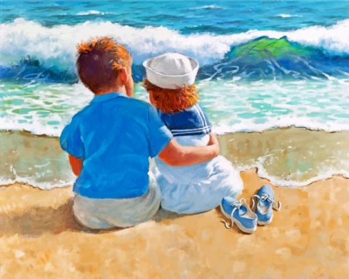 Kids-In-The-Beach-paint-by-number