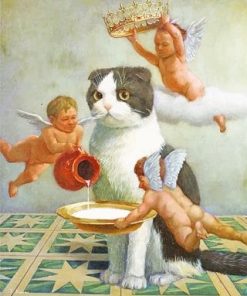 Heavenly Cherub Cats Paint By Numbers