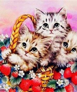 Kittens in a Cozy Basket Paint By Numbers