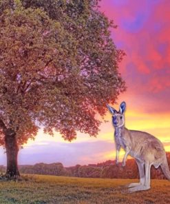 Kangaroo Sunset Scenery Paint By Numbers