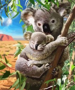 Koala Cub Tree Scene Paint By Numbers