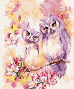 Purple Splatter Owl Paint By Numbers