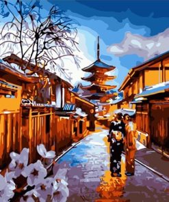 Kyoto Night Cityscape Paint By Numbers