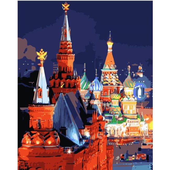 Explore Moscow by Night Paint By Numbers