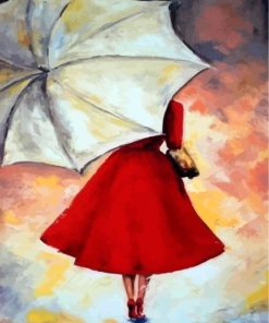 Woman and Umbrella Painting Paint By Numbers