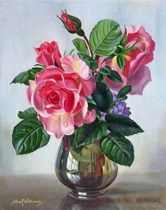 Lady Sylvia Pink Roses Paint By Numbers