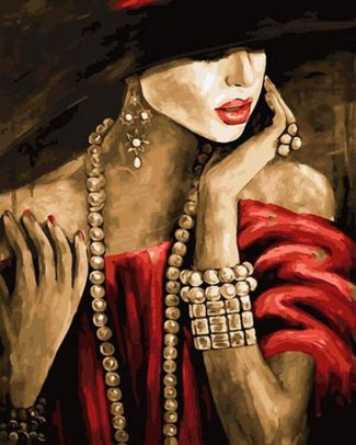 Elegant Woman Beautiful Jewelry Paint By Numbers