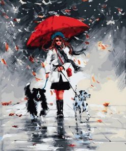 Woman with Dogs Paint By Numbers