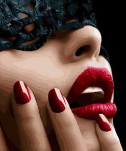 Woman With Red Lips Paint By Numbers