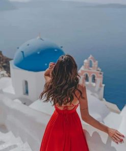 Lady in Santorini Paint By Numbers